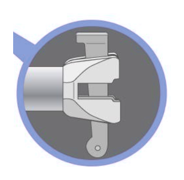 Close-up of the ledger head casting and wedge pin