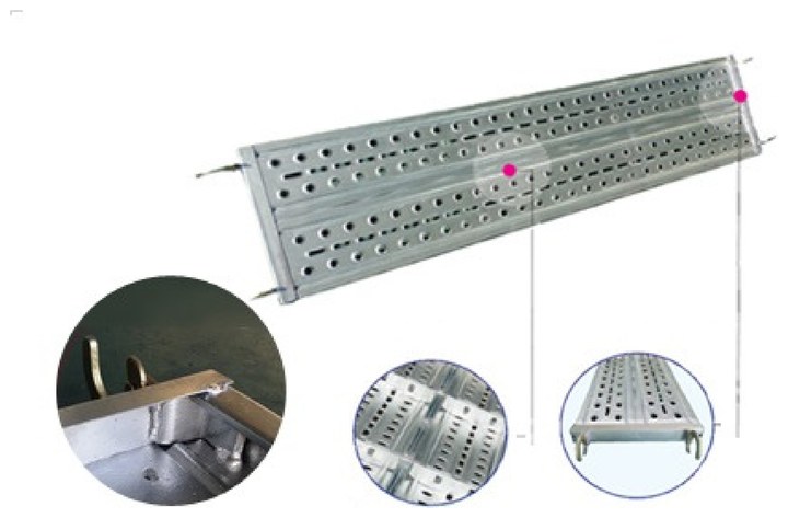 Anti-slip perforated steel scaffold plank