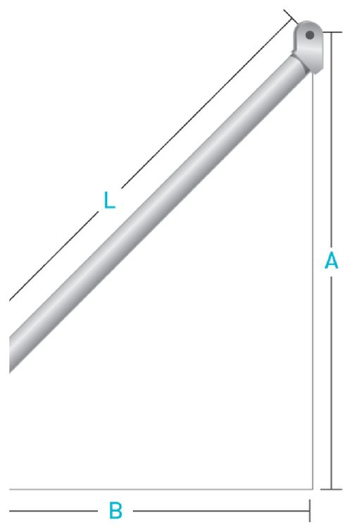 Shoring diagonal brace with L, A and B dimensions