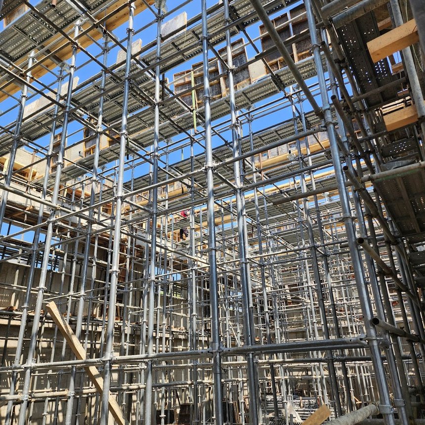 Shoring towers erected on a project in Yangpyeong-gun
