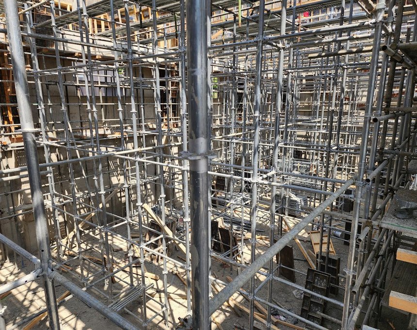 Shoring grid under a slab deck in Yangpyeong-gun